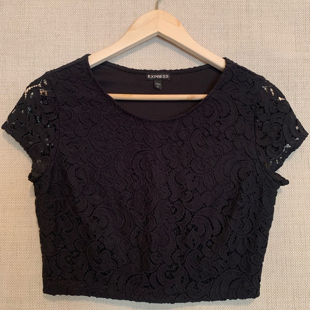 Black Lace Express Crop Top